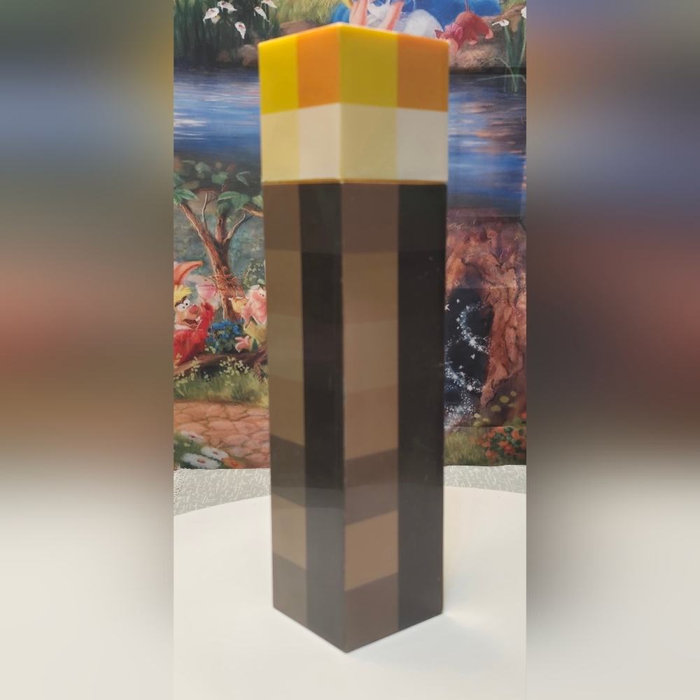 Minecraft Torch Water Bottle 22oz Zak! Mojang -Used [ READ DETAILS ]